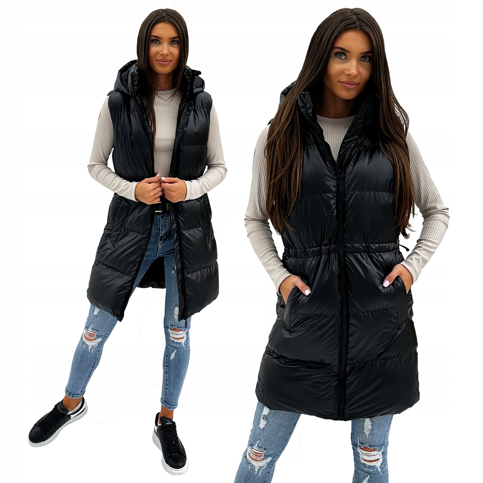 DZ3186 r L Damski Bezrękawnik Kamizelka Ocieplana