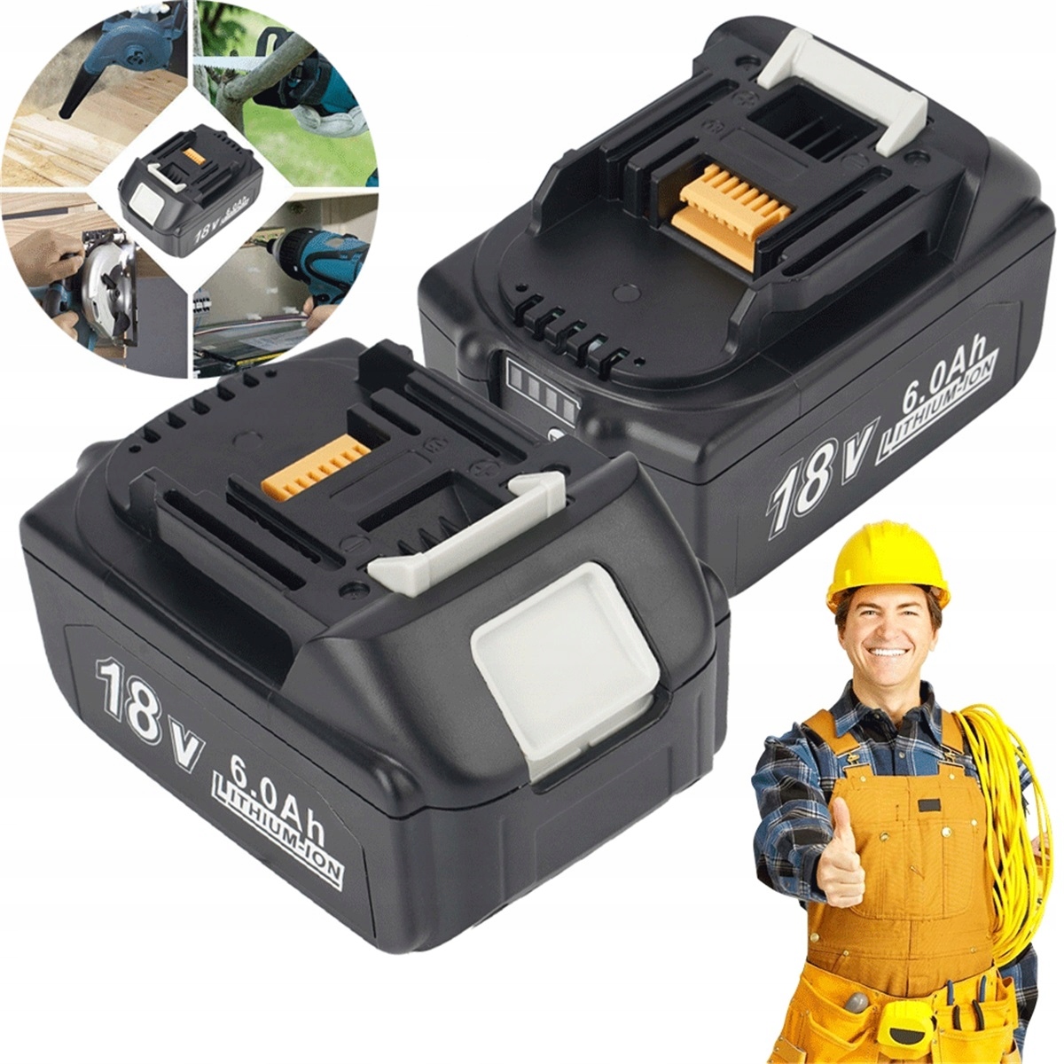 18V Baterie 6000 Mah, Náhrada S Ochranou Proti Přehřátí