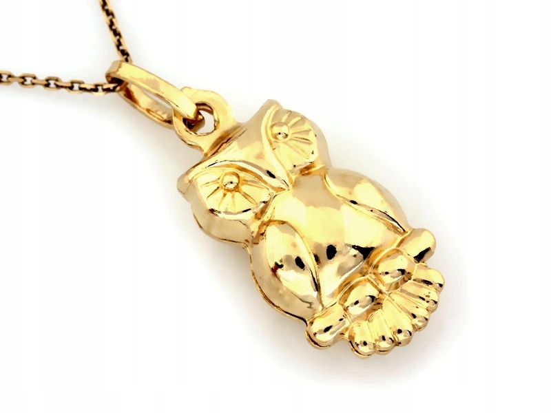 Zlatý přívěsek 585 přívěsek sova nafukovací na řetízek jako dárek 14k