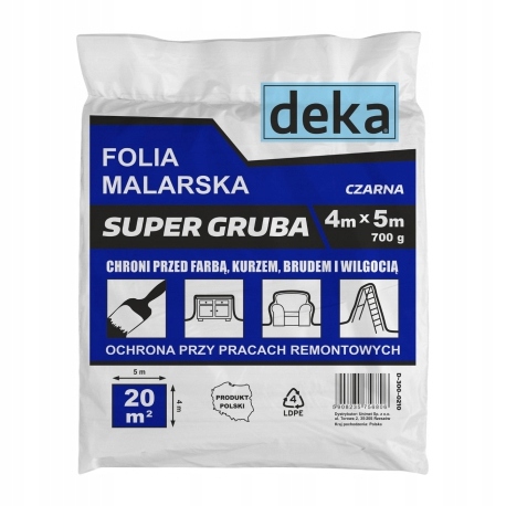 

Deka Folia Malarska Gruba Czarna 4*5M 700G