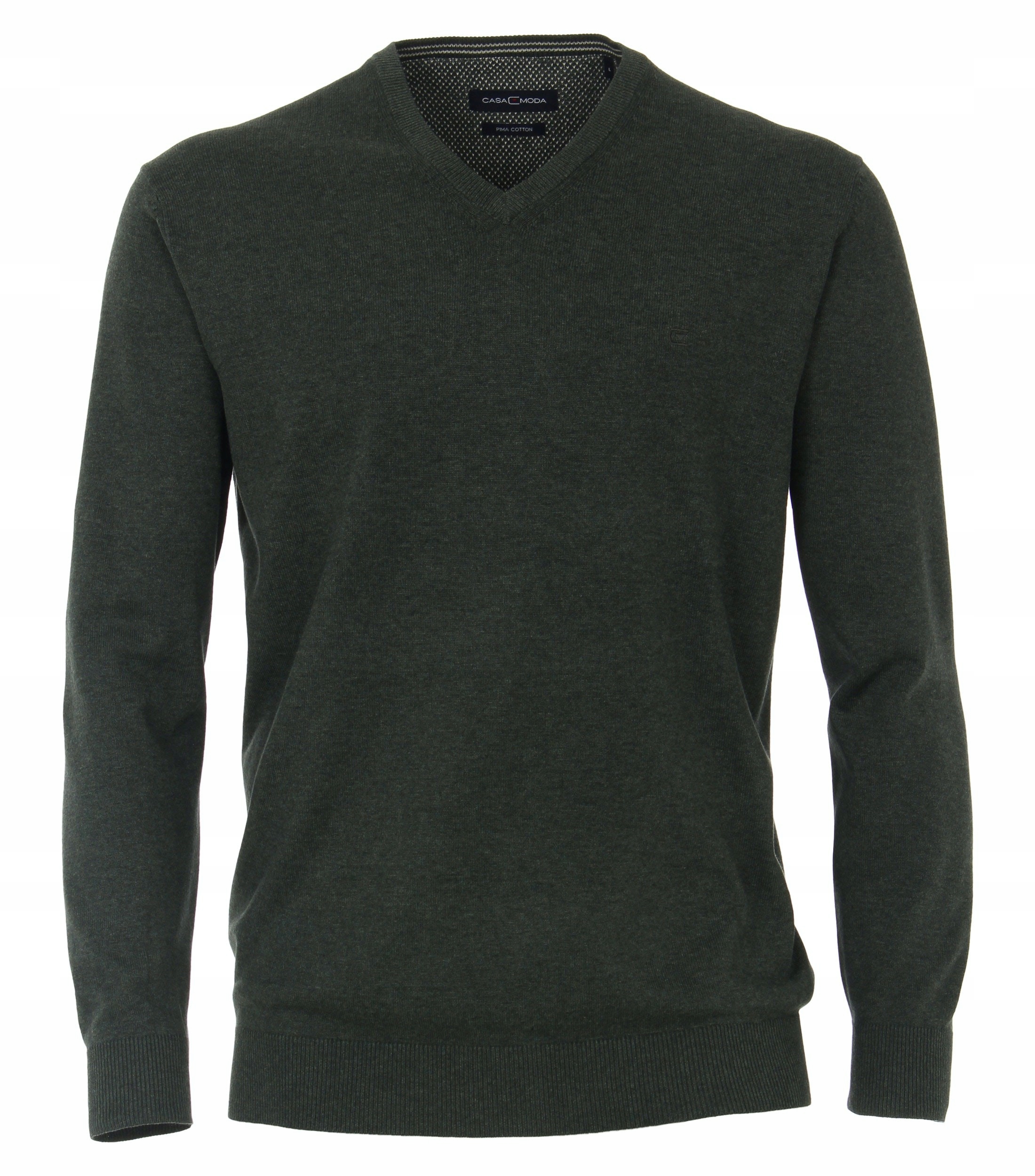 Casamoda Velké Velikosti Svetr Pullover V-neck Zelený 3XL obvod 144 cm