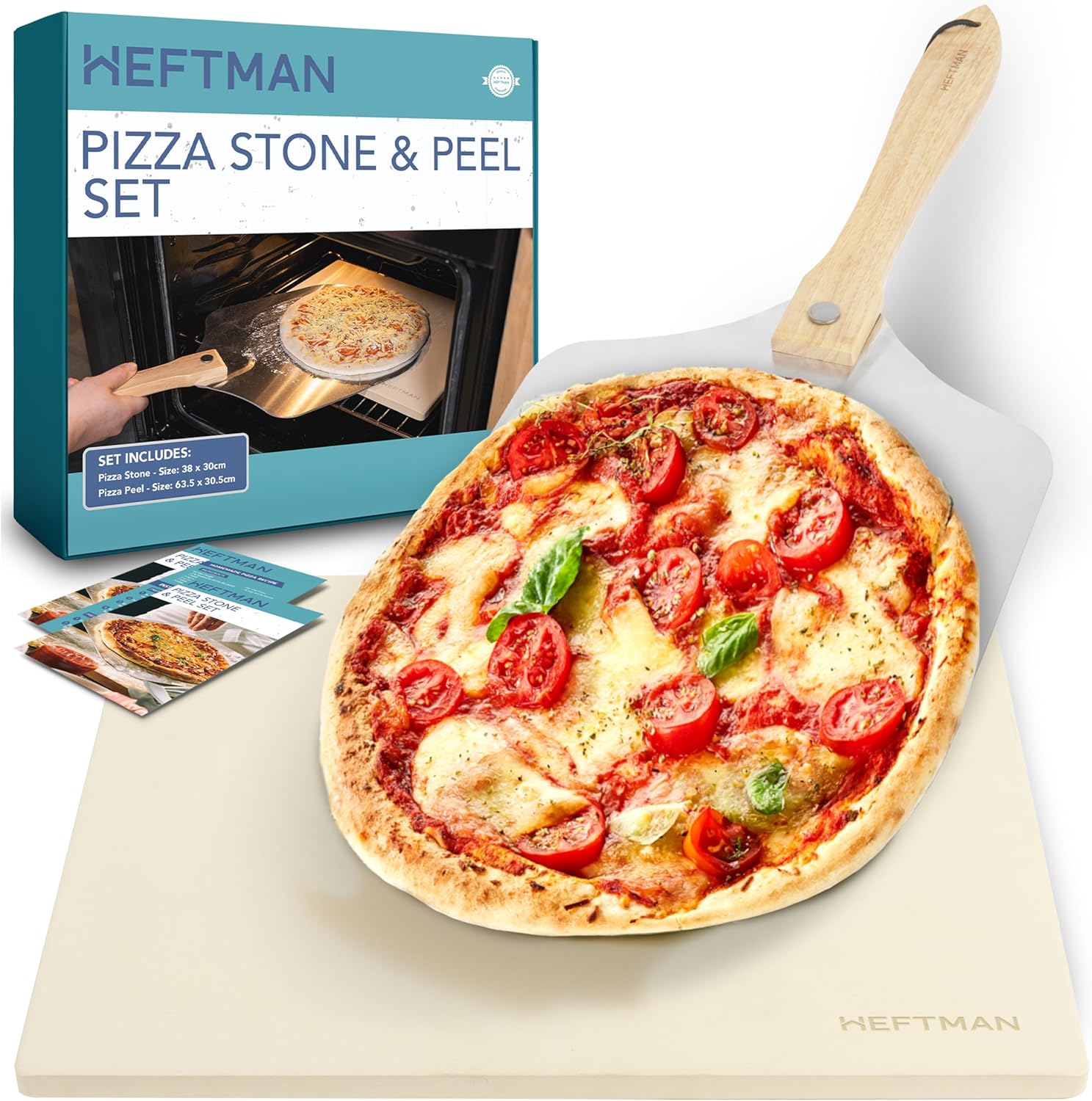 Kameň Na Pizzu S Lopatkou – Kordierit 30×38 CM Do Pece A Grilu Heftman