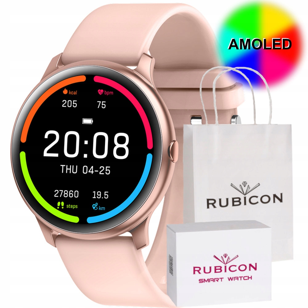 

Smartwatch Rubicon Amoled kompas krokomierz