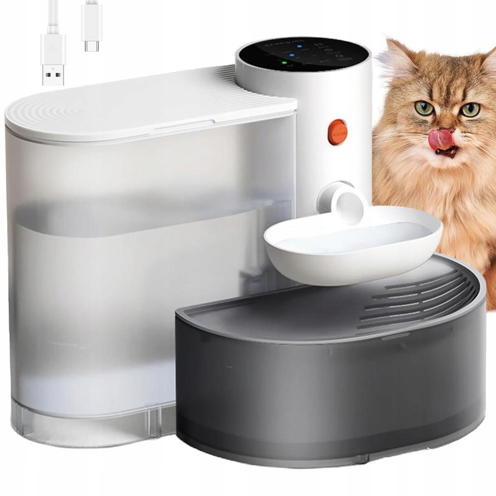 Levně Fontána Pro Kočky Snadno Čistitelná, Tichý Provoz 23 Db, Nádrž 3 L