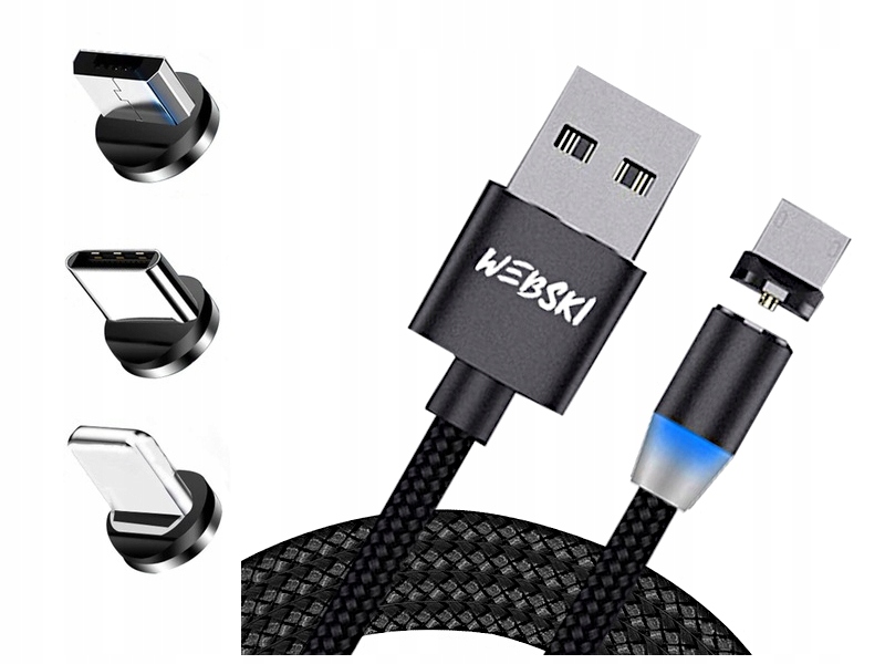 

Magnetyczny Kabel Usb W Oplocie Nylonowym Mocny