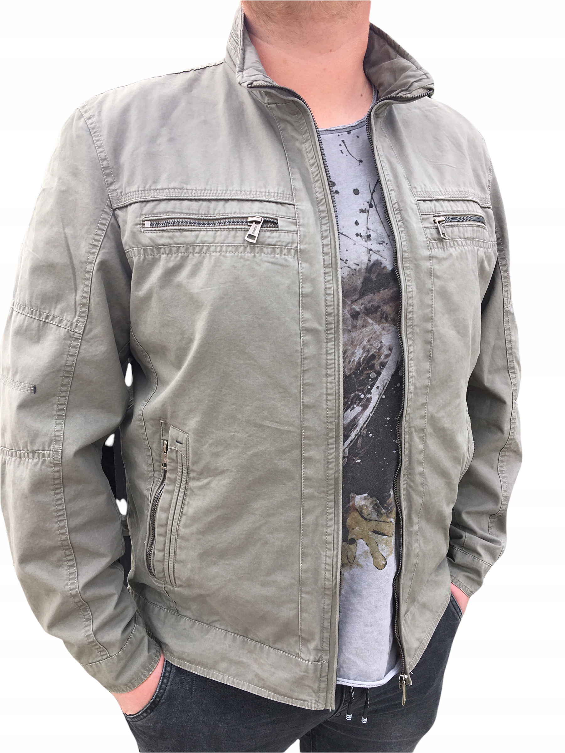 KURTKA KATANA MĘSKA LETNIA 100% BAWEŁNA JASNA 6XL Rozmiar 6XL