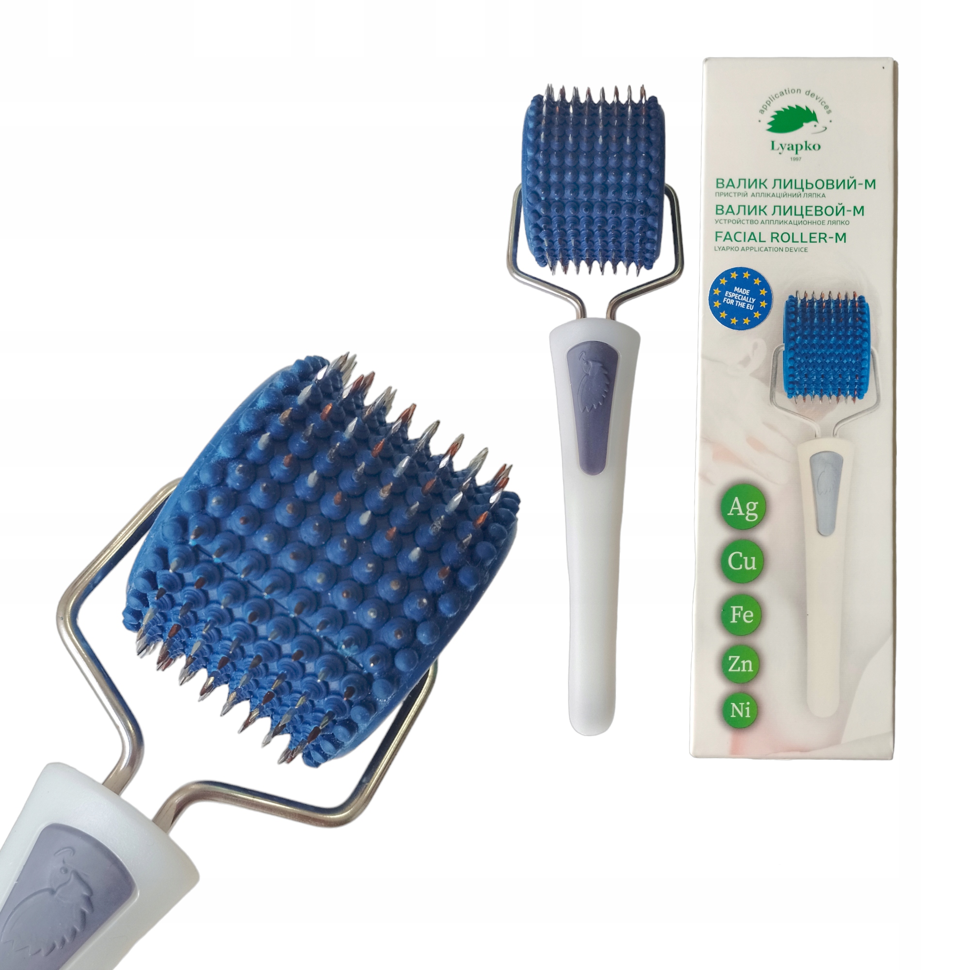 Lyapko Aplikator Wieloigłowy Wałek Do Twarzy Szyji 3,5 Bez Niklu niebieski