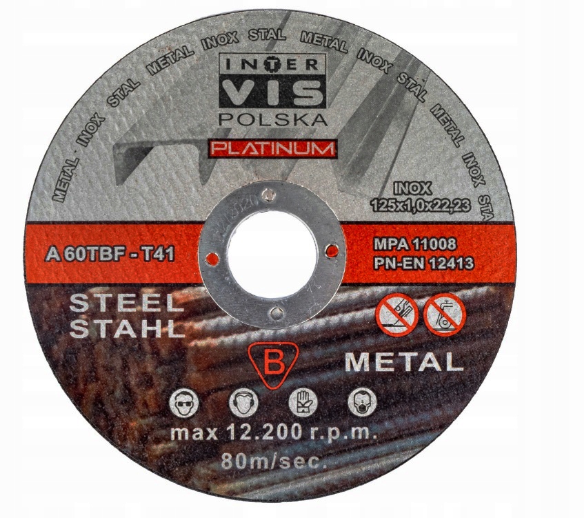 TARCZE DO CIĘCIA METALU 125x1 INTER-VIS 100szt PL Marka Inter-Vis