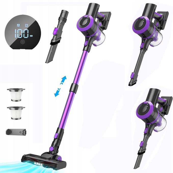 Akumulátorový vysavač 400W, sací výkon 30 kPa, výdrž až 55 minut a Led displej