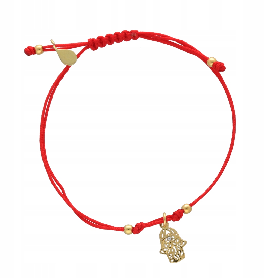 Provázkový náramek Ruka Fatimy, červený