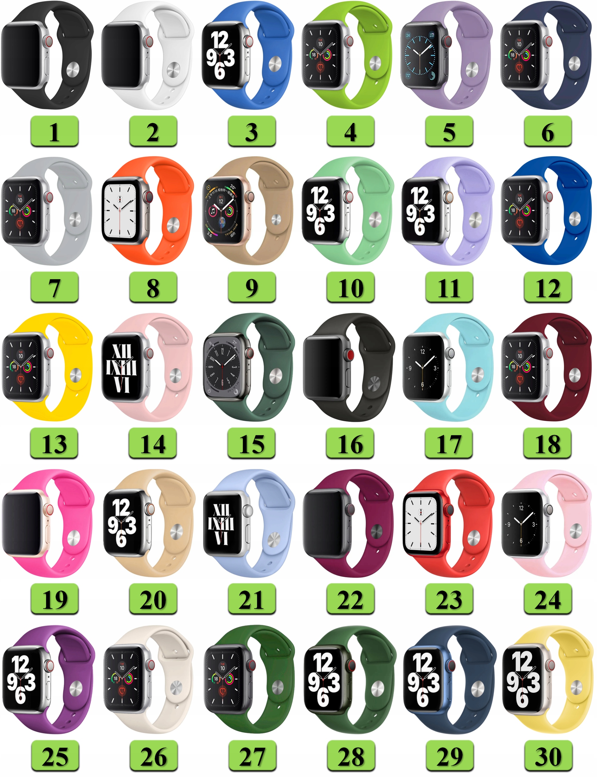 PASEK DO APPLE WATCH 1 2 3 4 5 6 7 8 9 SE 38MM 40MM 41MM |WYBÓR 30 KOLORÓW EAN (GTIN) 5904921159586