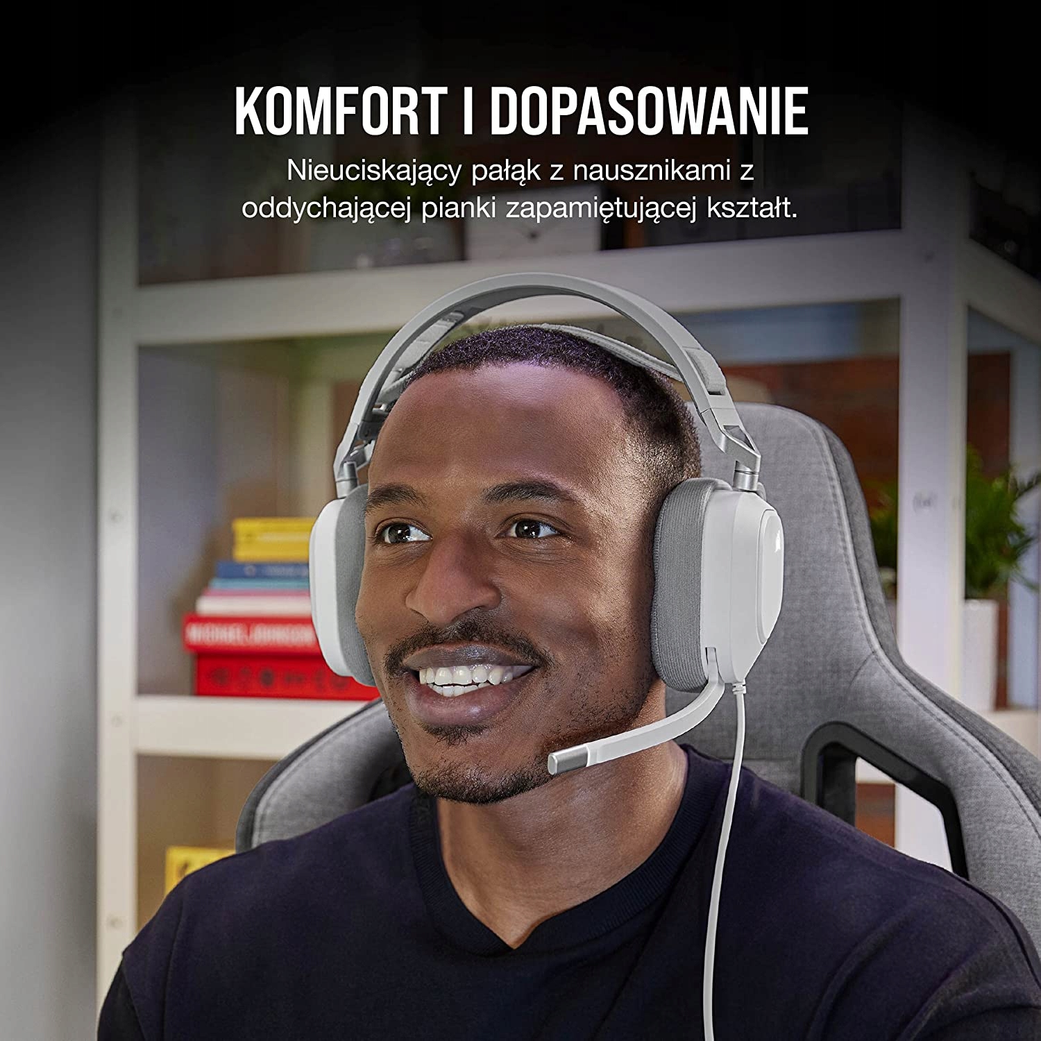 Słuchawki z mikrofonem Corsair HS80 RGB USB Białe Marka Corsair