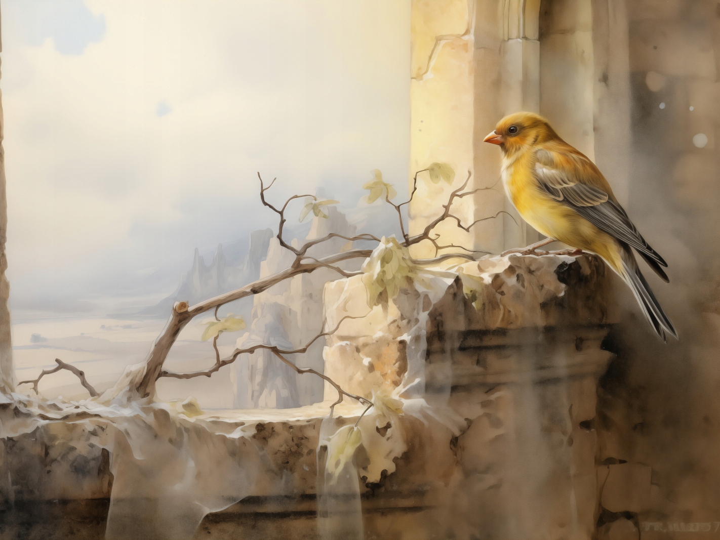 Plakát 100x75 cm Kanárek na okraji