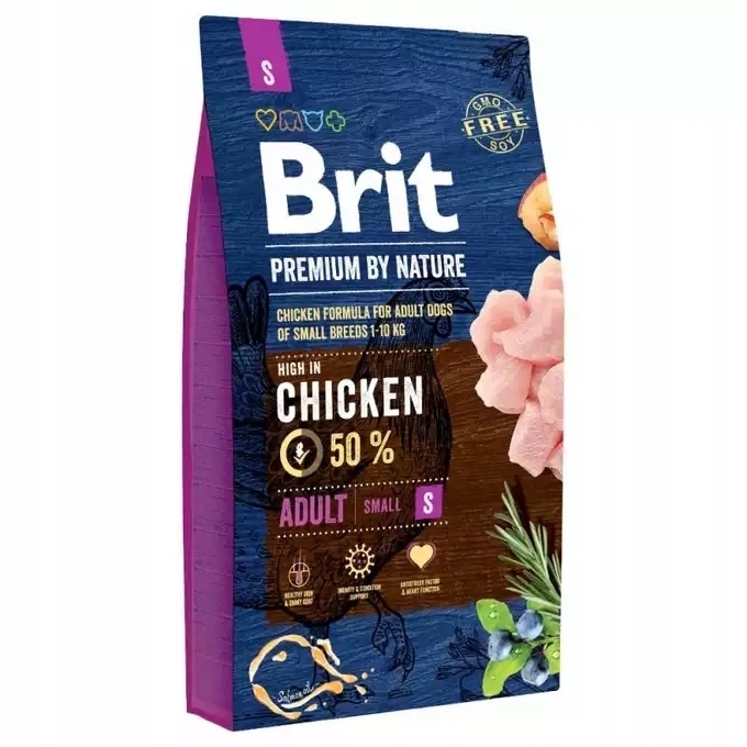 Brit Premium by Nature Adult S sucha karma dla psa z kurczakiem 8 kg