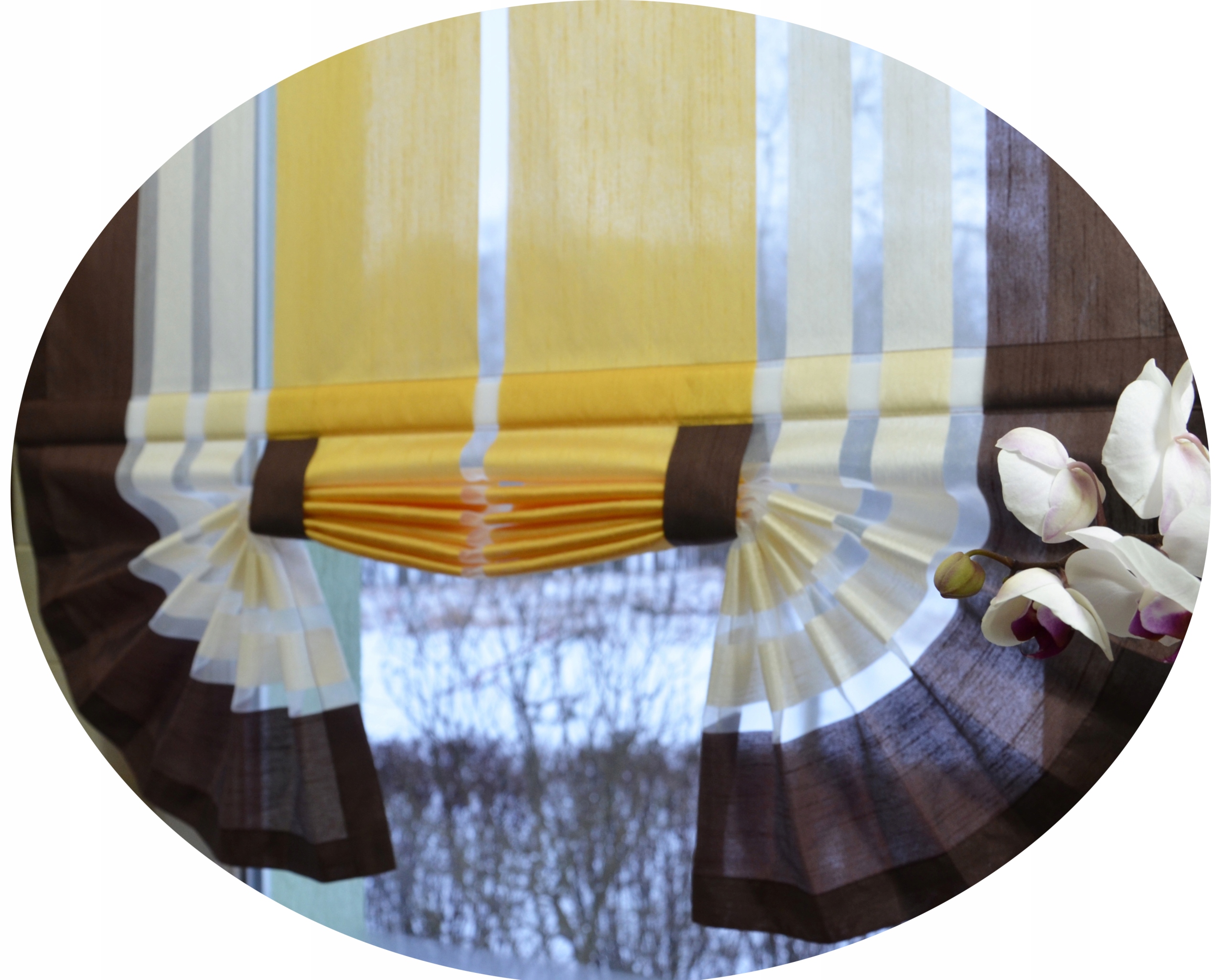 Panel z plexiskla záclony pruhy hnědá béžová žlutá obrazovka šířka 90 cm/100 x 1 Ks