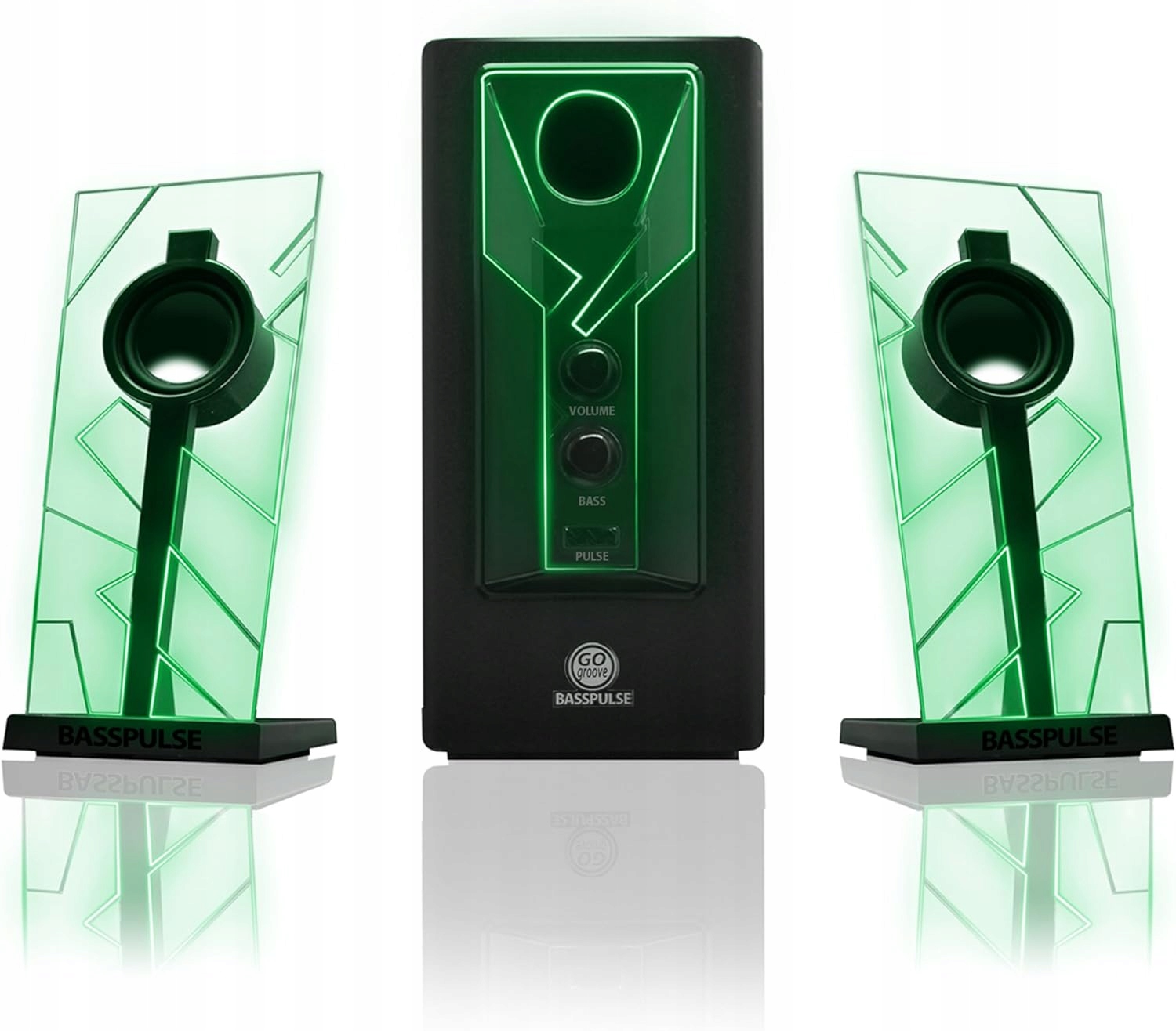 Satelitní Pc reproduktory s subwooferem GOgroove BassPULSE 2.1 Led