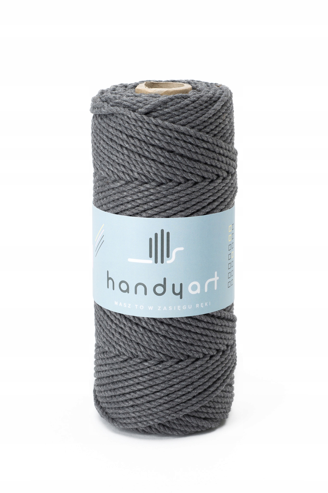 Sznurek do makramy bawełna 3PLY anthracit 5mm 100m