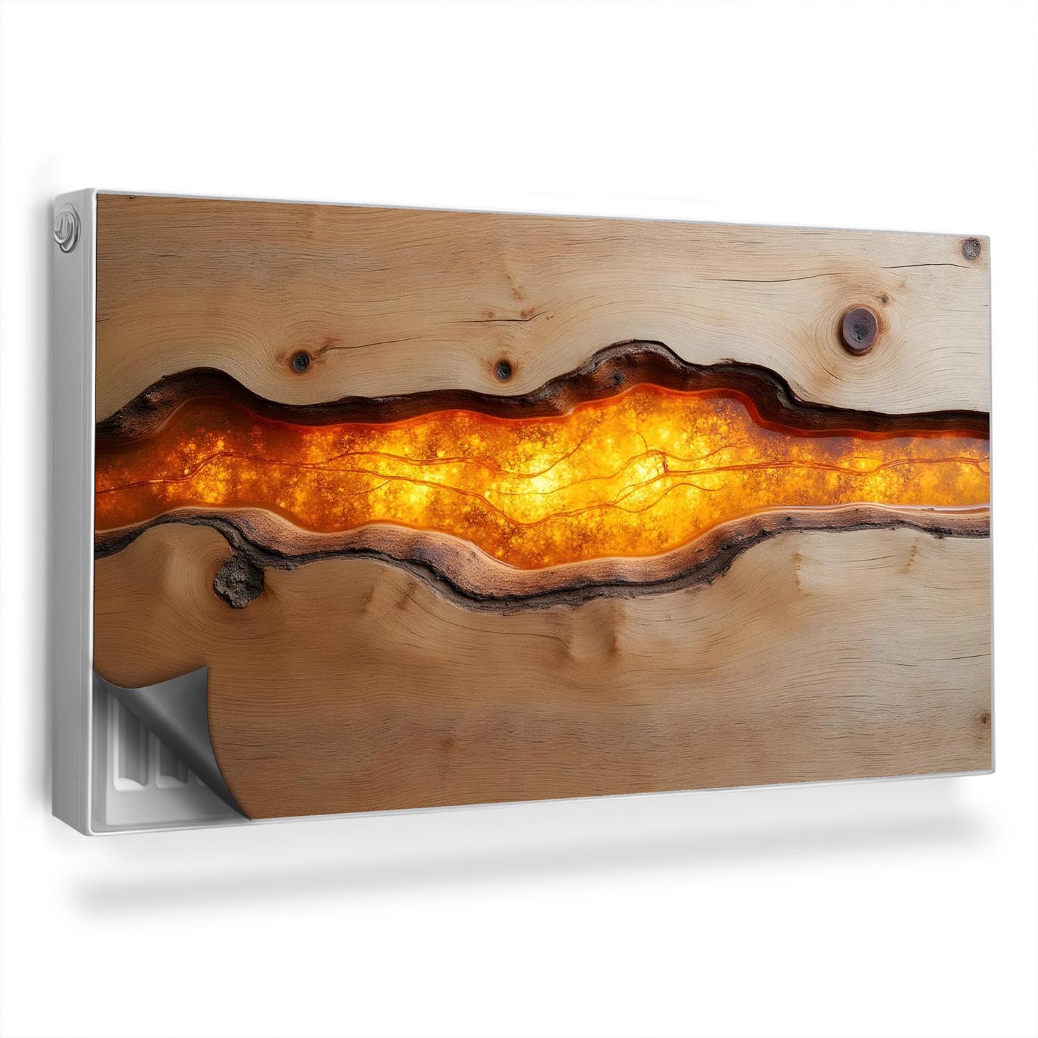 Magnetická maska na radiátor Světlá deska s jantarovou pryskyřicí 110x60