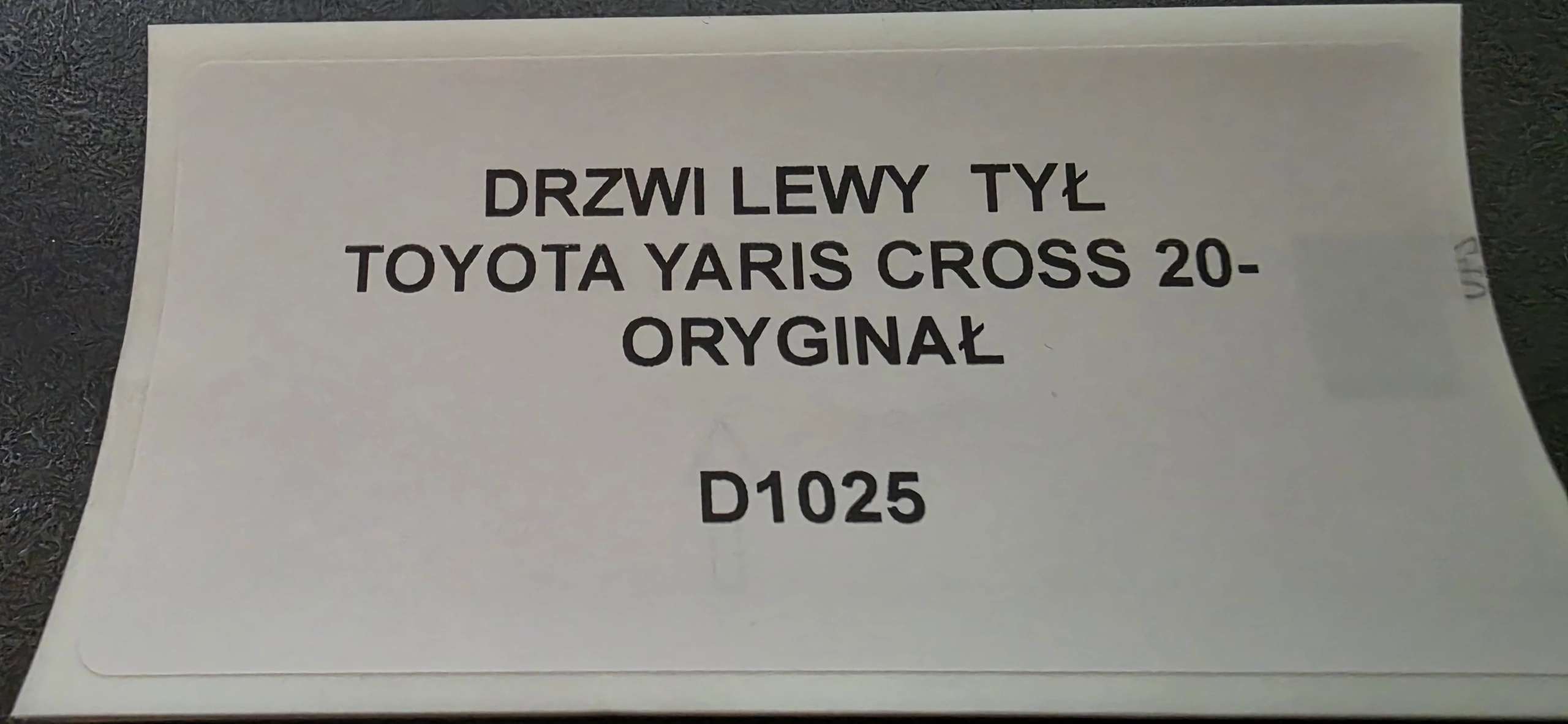 Tür links heck TOYOTA YARIS CROSS 20- Original