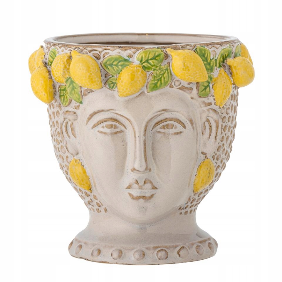 Bloomingville Limone Kvetináč na kvety 16,5 cm Hlava s citrónmi