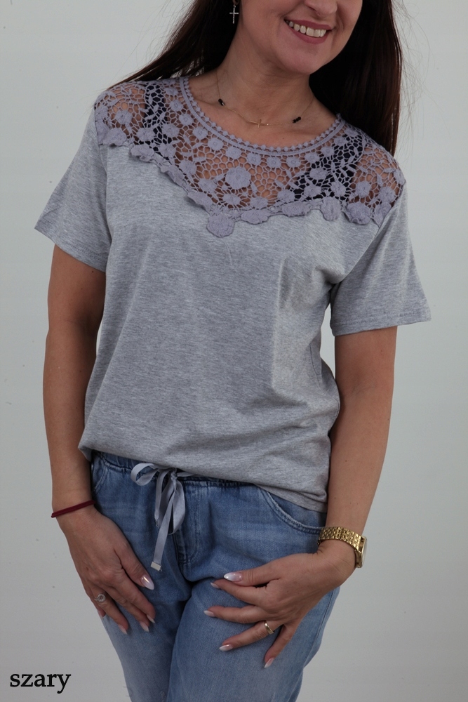 BLUZKA DEKOLT KORONKA GIPIURA KOLORY *L/XL Marka inna