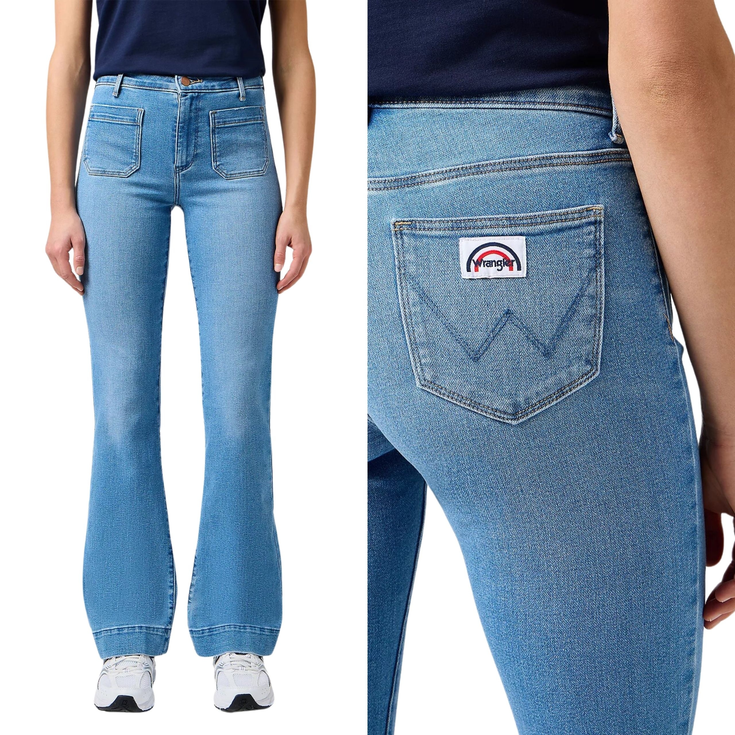 Wrangler kalhoty High Waist Blue jeans Flare_ W28 L32