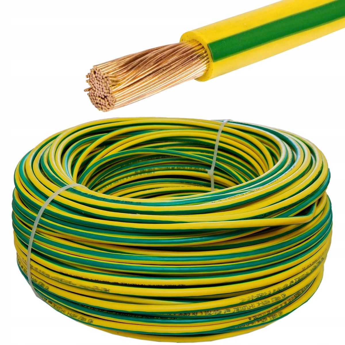 Žluto-zelený Uzemňovací Kabel Uziom Pe Lgy H07V-K 16 mm 10 m