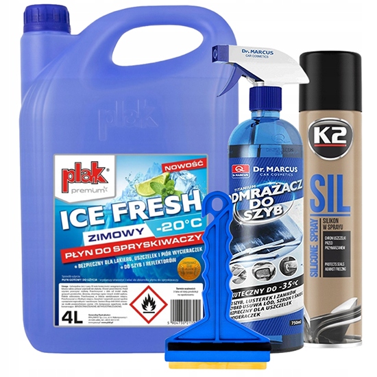 

Zestaw zimowy do auta Płyn spryskiwaczy Odmrażacz