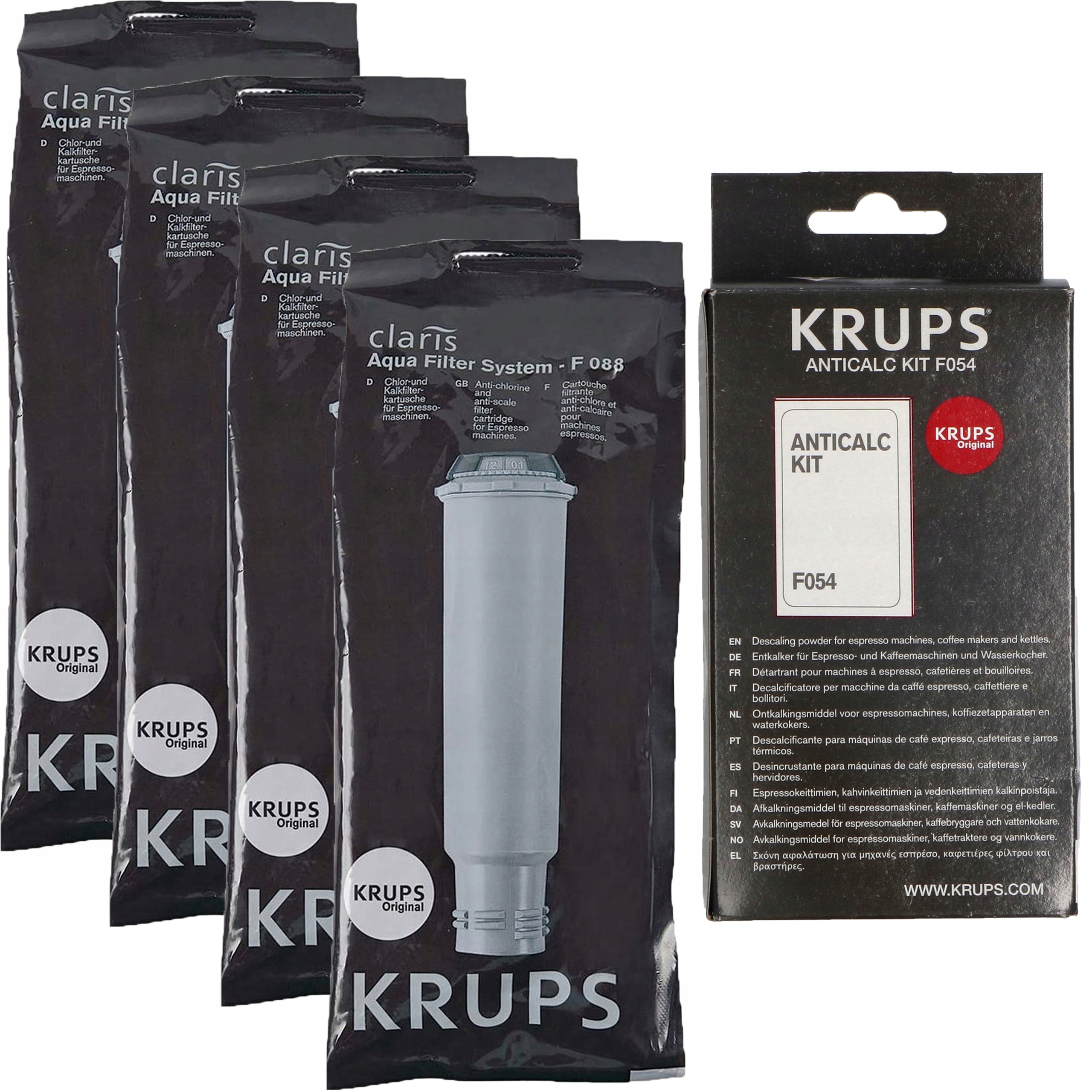 4x Filter na expres Krups Nivona Siemens Bosch Odvápňovač AntiCalc 2x40 g