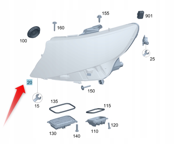 Lampa Světlomet Přední Mercedes Vito W447 Nová P Led