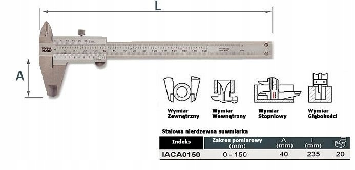 Narzędzia pomiarowe TOPTUL IACA0150 Marka Toptul