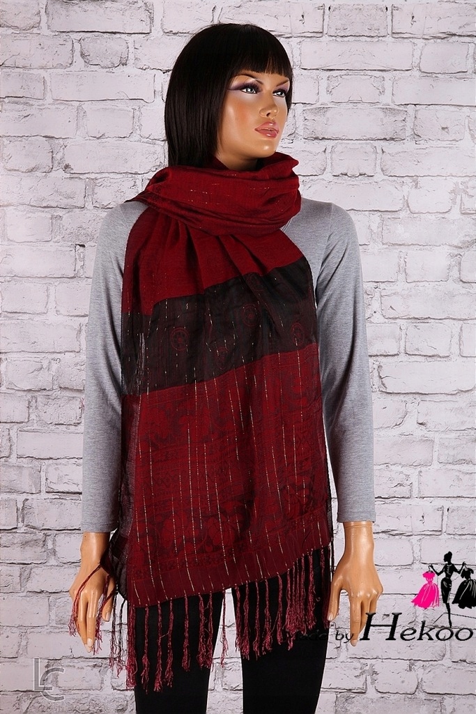 A-3241 DELIKATNIE LŚNIĄCY SZAL SUPER JEDWAB ITALY Długość (cm) 162 cm