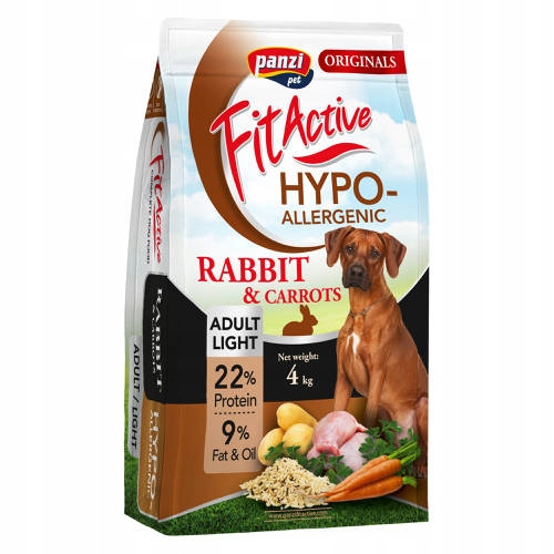 Fit Active Dog Hypoallergenic Adult Light Rabbit 4 kg suché krmivo Králík