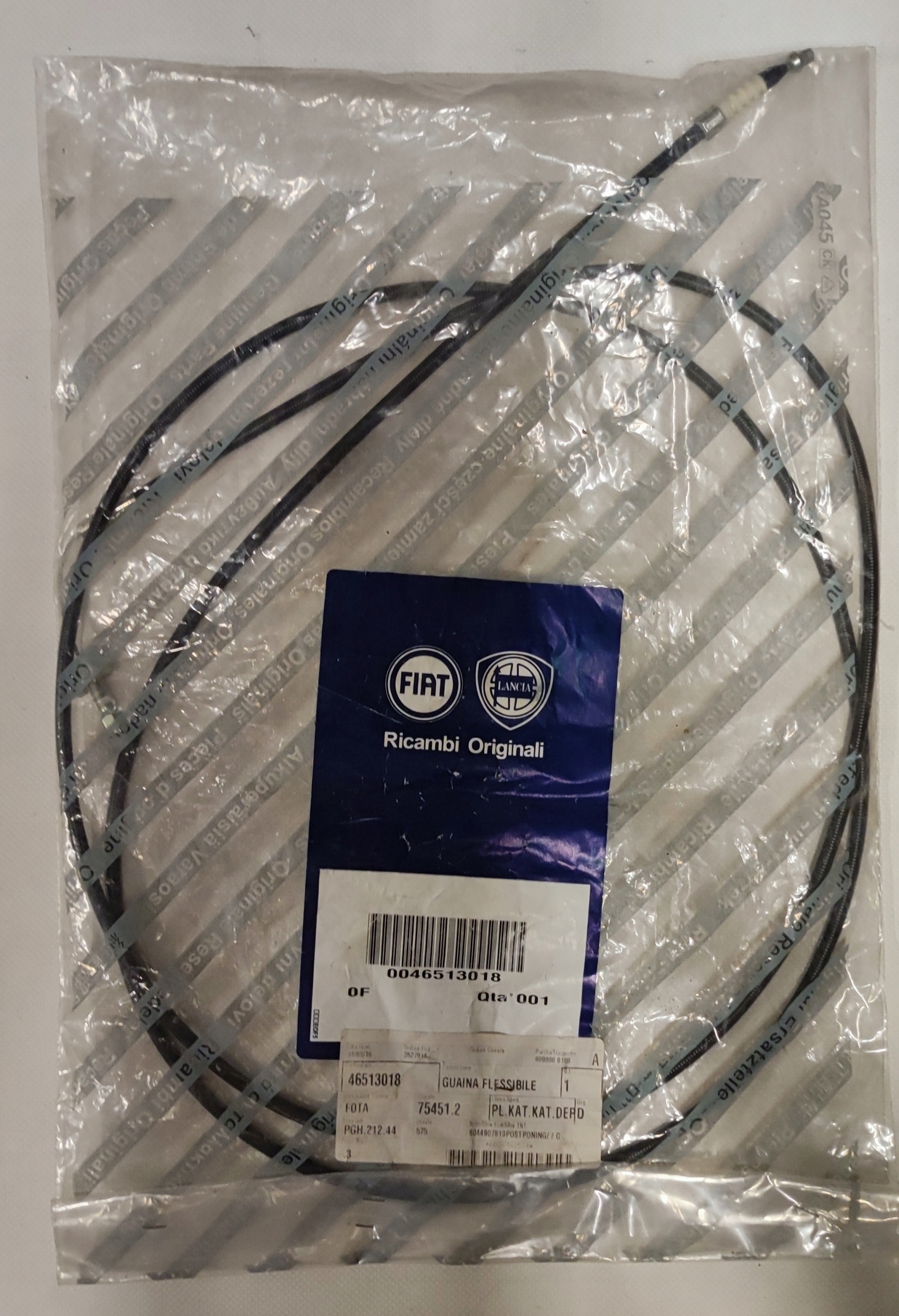 Linka otwierania klapy bagażnika Seicento Fiat OE 46513018