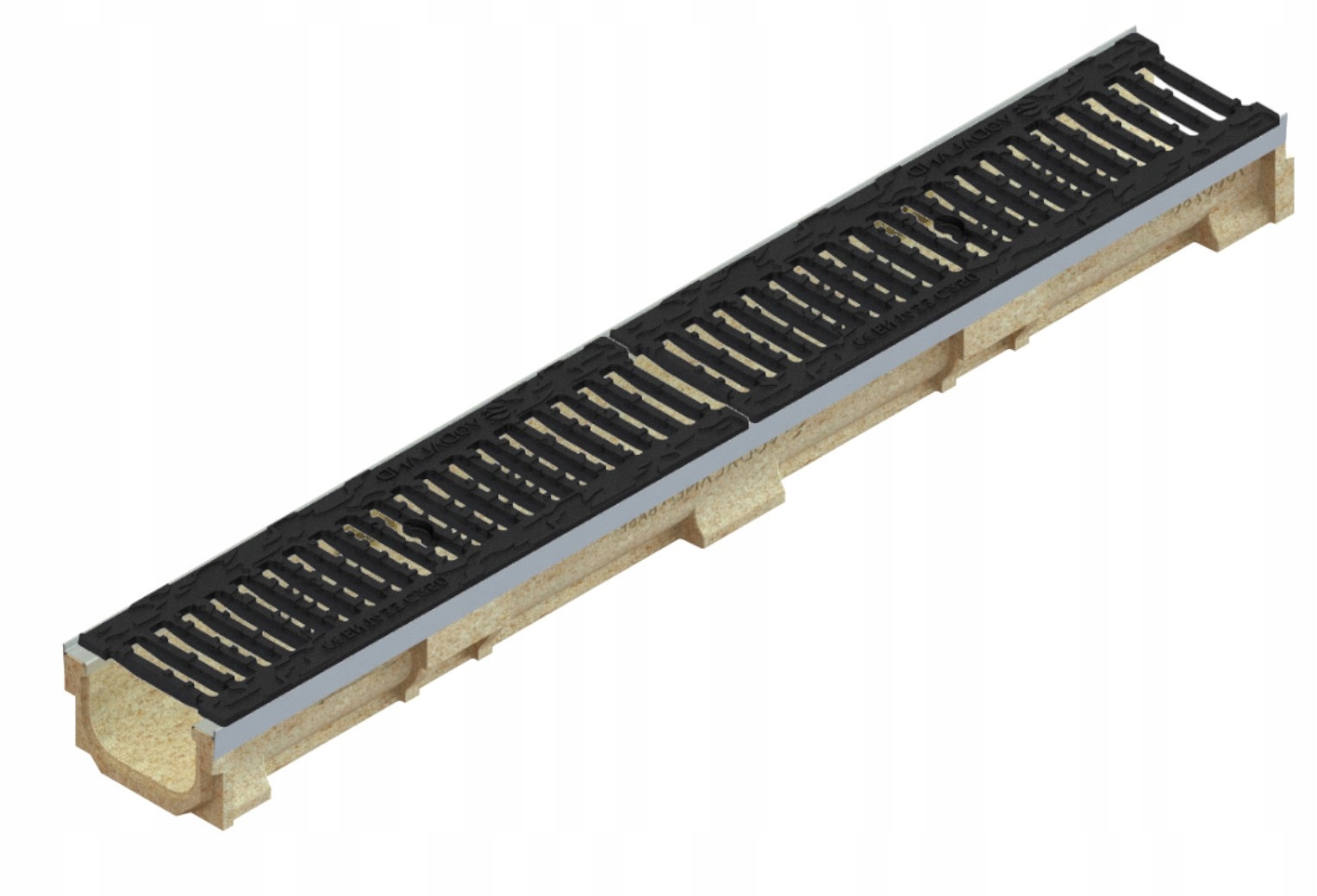 Lineární Odvodnění Koryto polymerobeton litina C250 140x100 kování