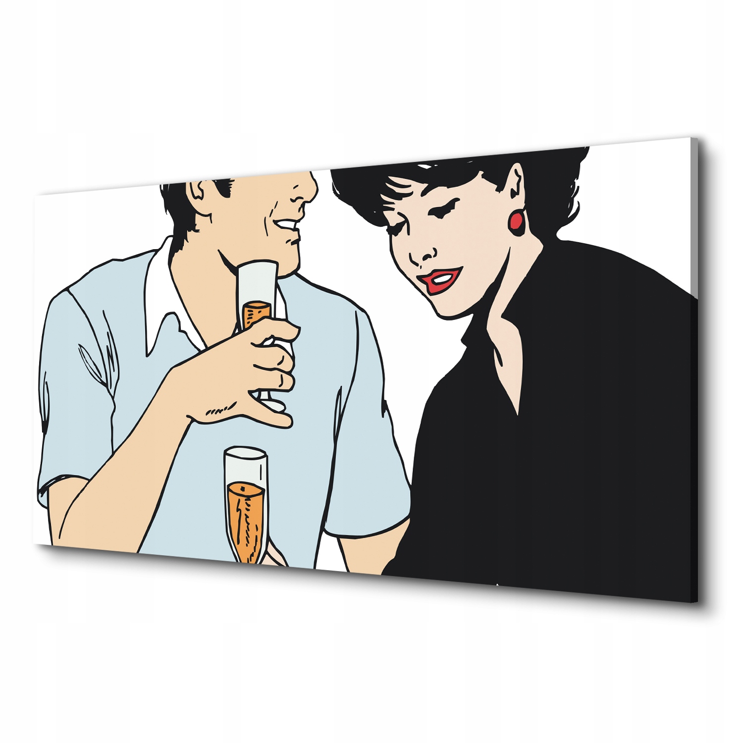 Fotoobraz na plátně Pár víno pop art 100x50