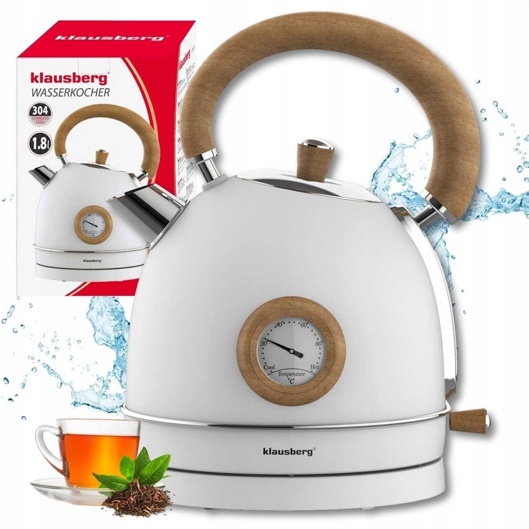 Elektrická Konvice 1,8 L S Teploměrem Klausberg KB-9007 Retro