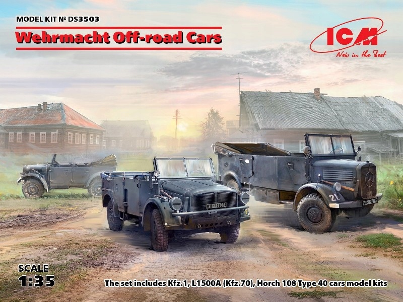 Wehrmacht Off-road Cars (Kfz.1, Horch 108 Typ 40, L1500A) 1:35