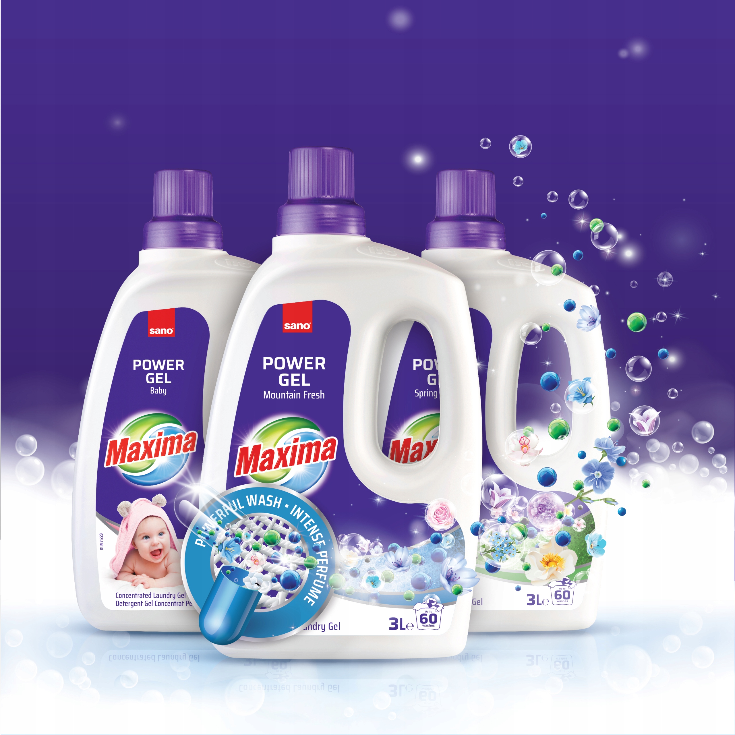 Sano Maxima жидкость для стирки BABY 3L number of Washes 60