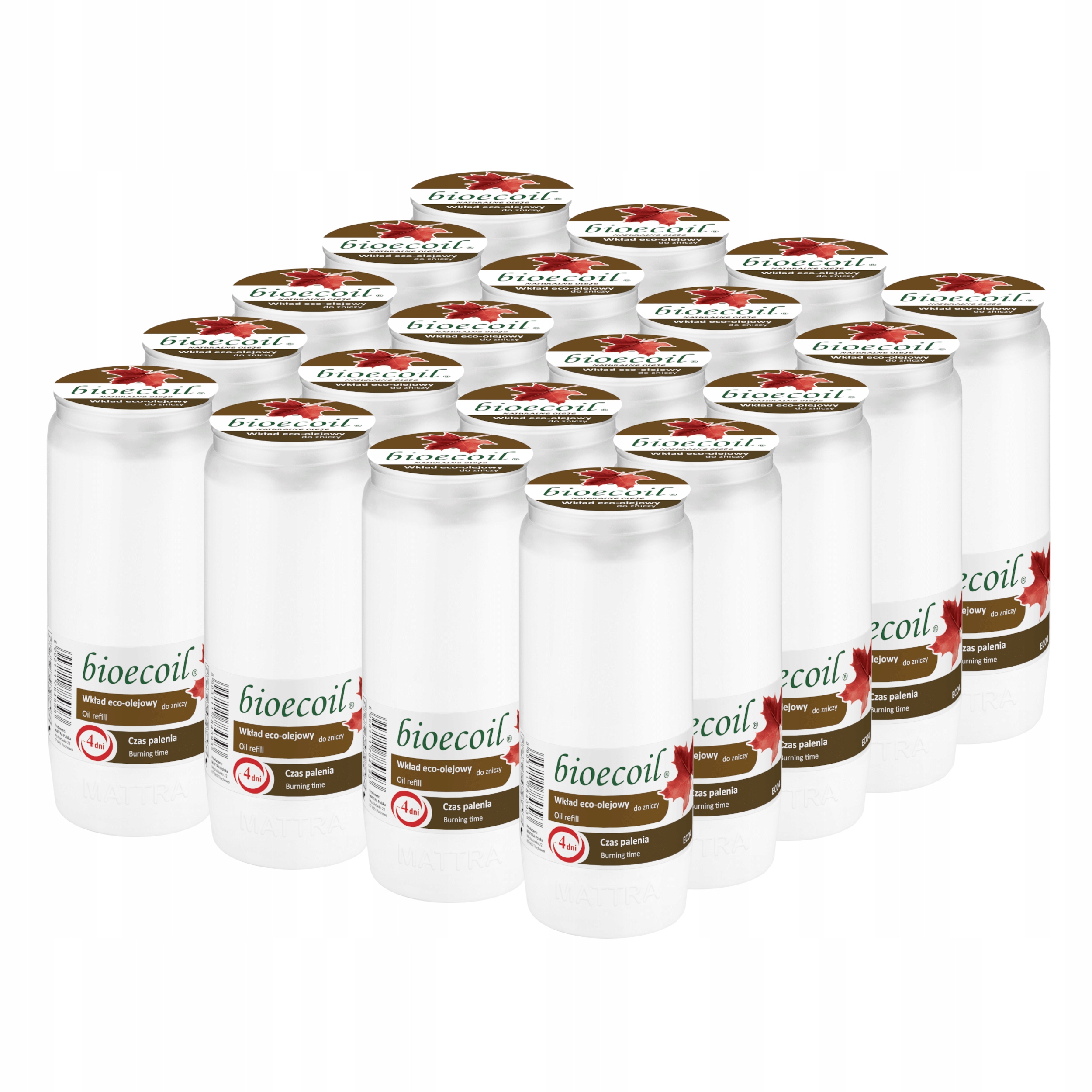 

Eco wkłady olejowe Bioecoil 4 Dni 14cm E4 20sztuk