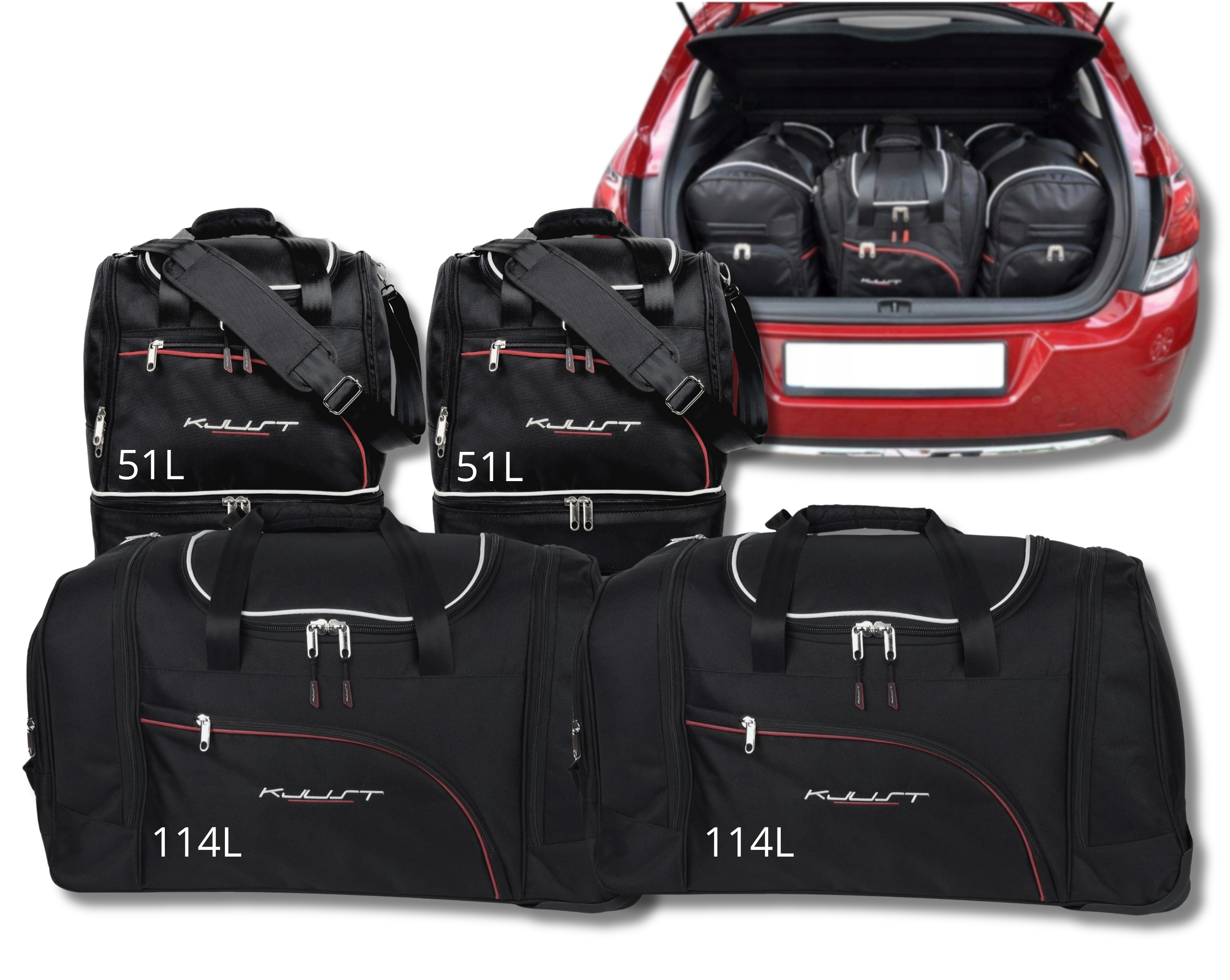 Sada vreciek Kjust do batožinového priestoru Citroen C4 Hatchback 2010-2017 4 ks