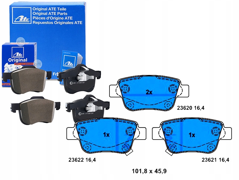 Brzdové Destičky Toyota Zadní Avensis 03 Ate