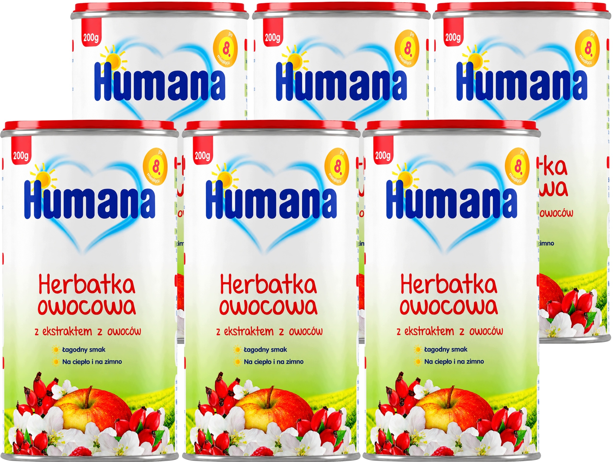 Humana Herbatka Owocowa dla dzieci 8m+ zestaw 6x200g