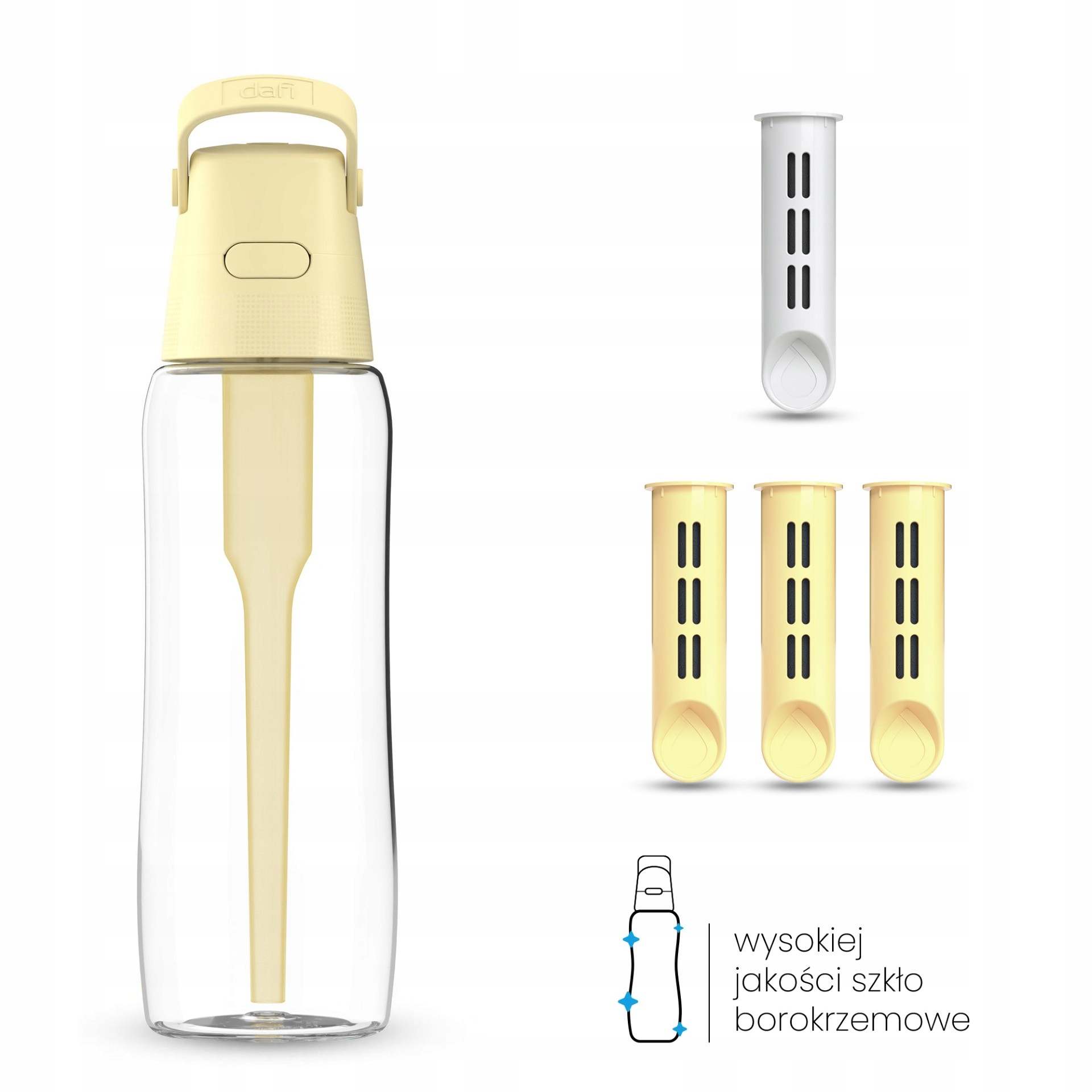 Skleněná Lahvička Dafi Glass 0,6 Yellow Butter 4x Filtr