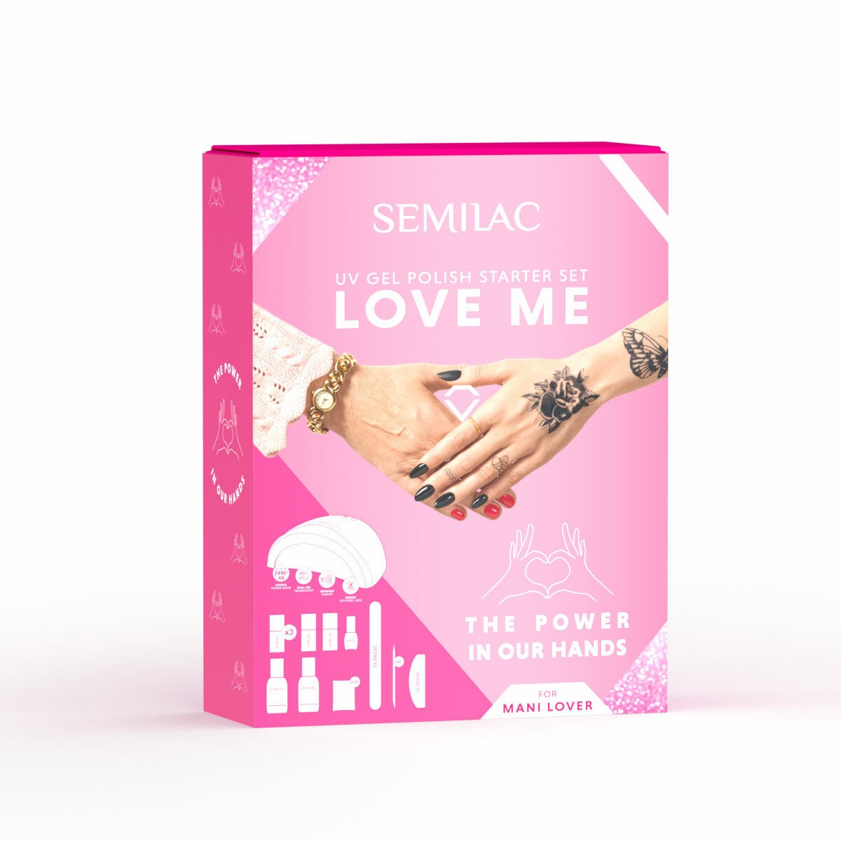 Semilac Startovací sada Love Me 24W/48 Uv Led 3 barvy k výběru