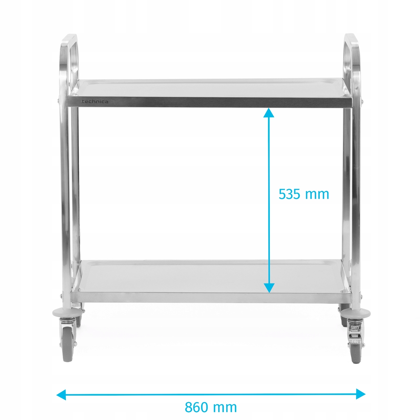 Wózek kelnerski 2-półkowy ze stali nierdzewnej | TECHNICA Materiał wykonania stal nierdzewna