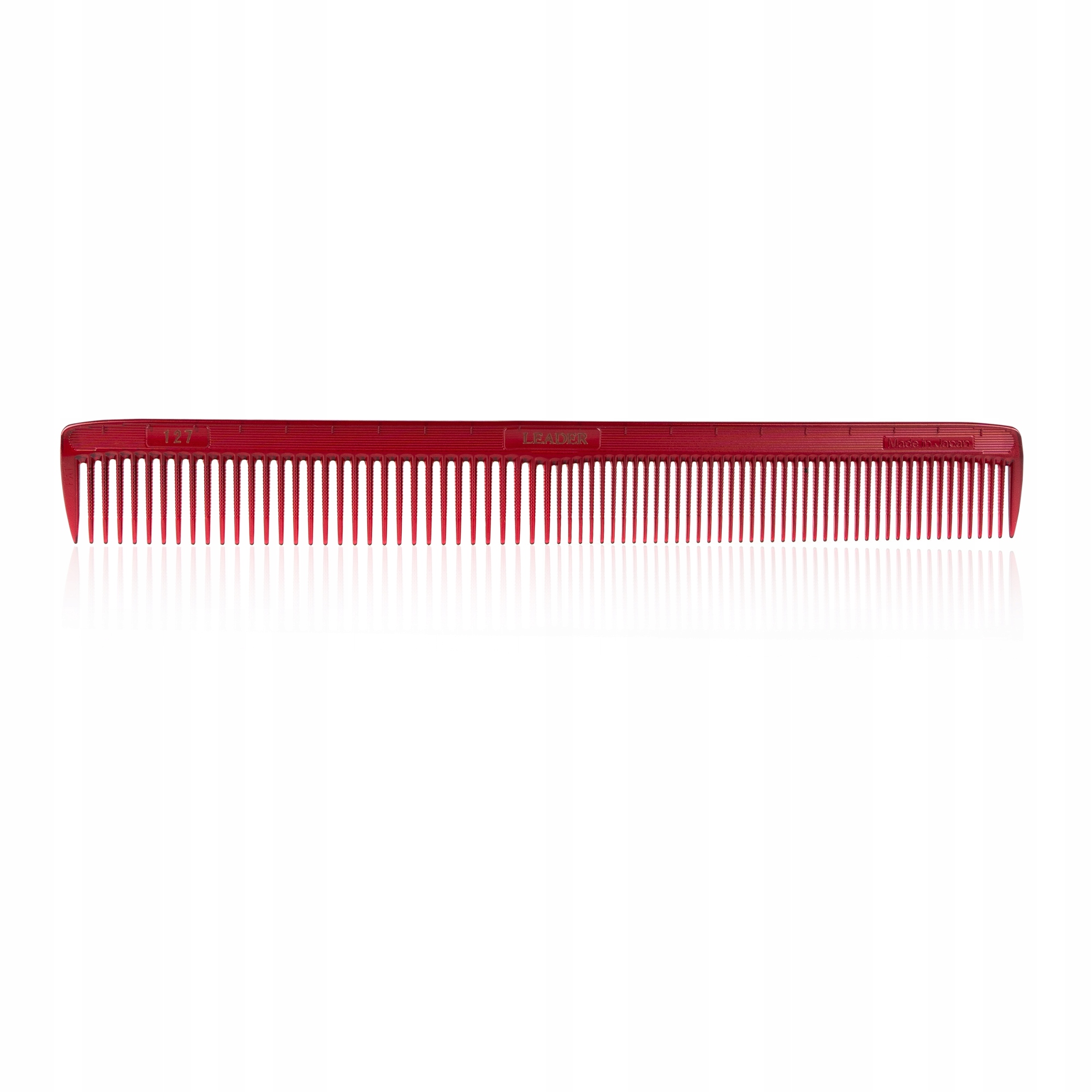 Hřeben na stříhání vlasů Leader Comb Ultem Sp model 127 Red (červený)