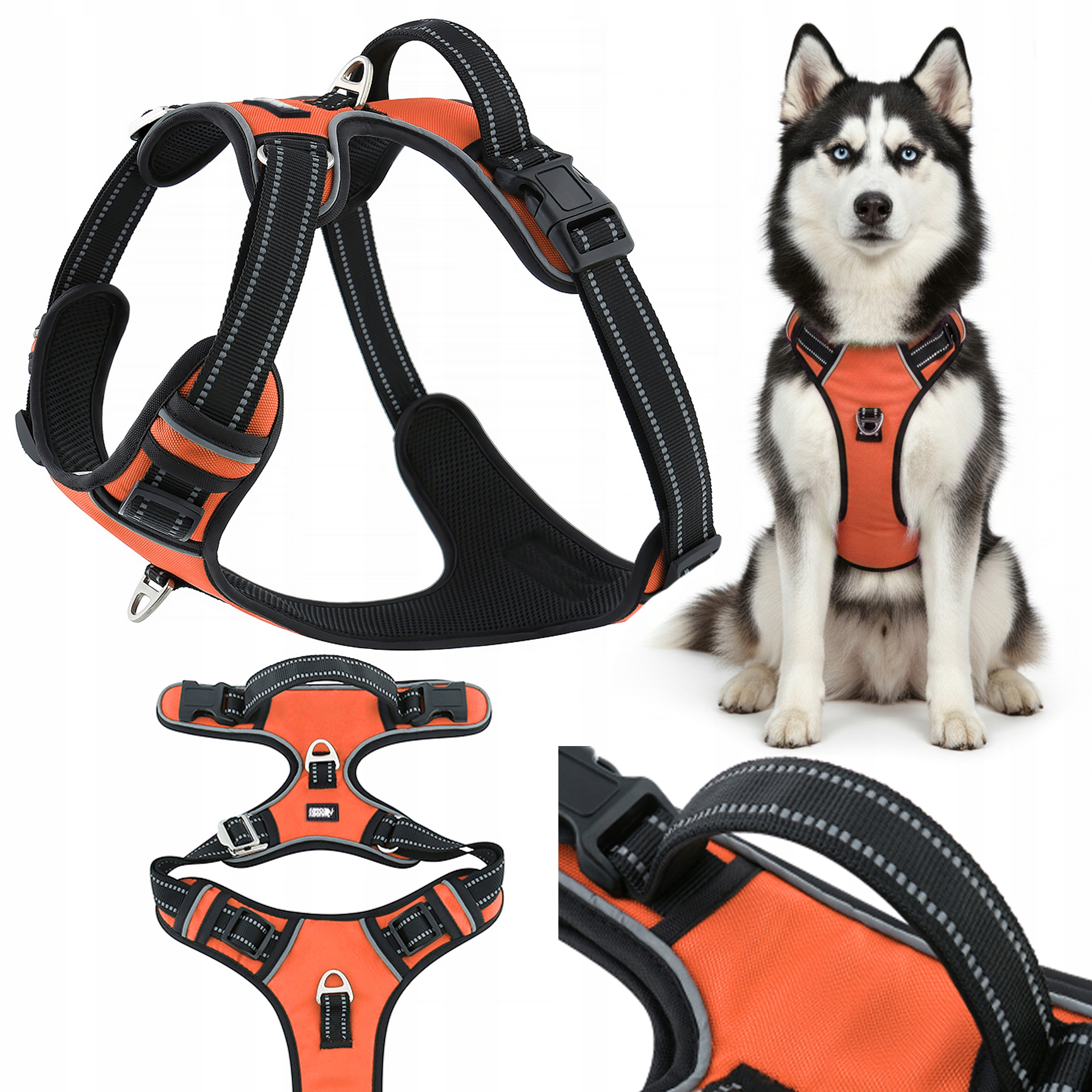 Szelki dla psa bulteriera guard regulowane Huggy Doggy bezuciskowe Mocne L