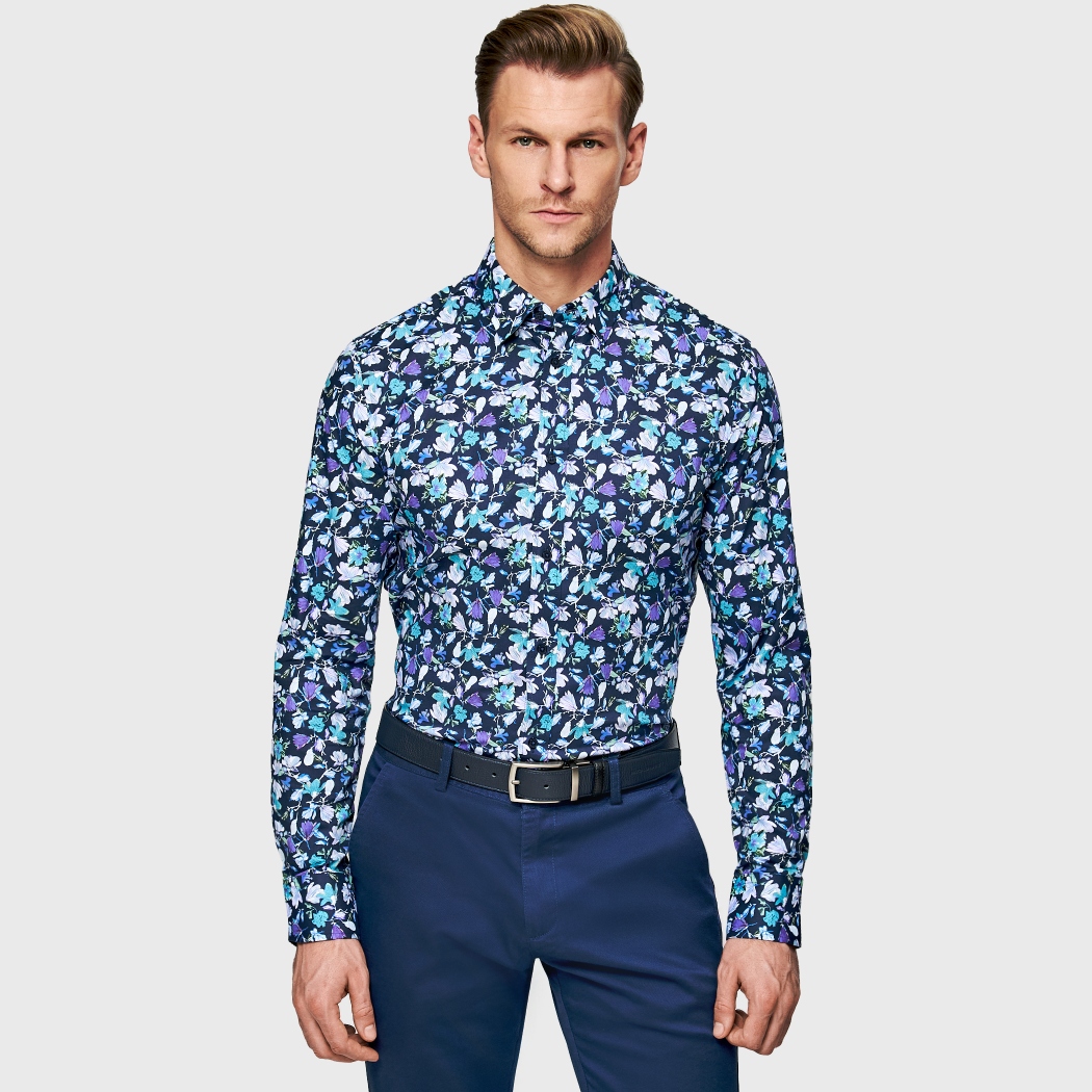 Ležérní pánská košile s květinovým vzorem a bavlnou Pako Lorente vel L