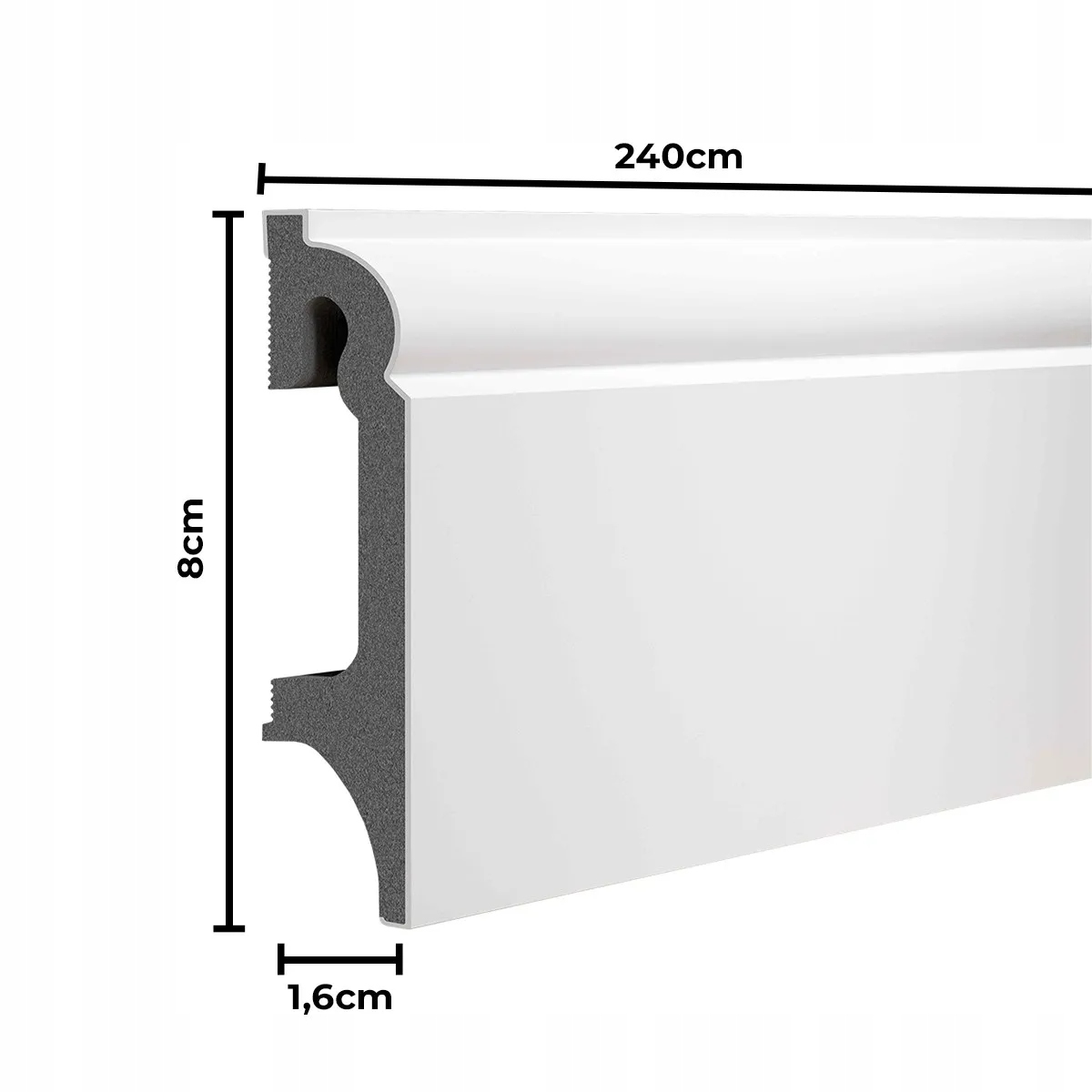 BIAŁA MATOWA LISTWA FREZOWANA przypodłogowa PCV 8cm listwy ESP301 VOX ESPUM EAN (GTIN) 0791945652934